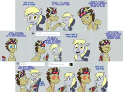Size: 3006x2254 | Tagged: safe, artist:jitterbugjive, derpibooru import, derpy hooves, doctor whooves, time turner, oc, oc:neosurgeon, pony, lovestruck derpy, error message, this will end in death, this will end in tears, this will end in tears and/or death