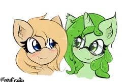 Size: 1241x805 | Tagged: safe, artist:freefraq, derpibooru import, oc, oc:minty slime, oc:snow, earth pony, goo, goo pony, original species, cute, twins