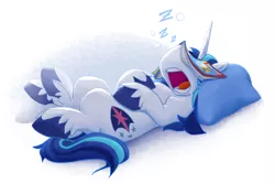 Size: 2070x1380 | Tagged: safe, artist:bcpony, derpibooru import, shining armor, pony, unicorn, adorkable, comic book, cute, dork, drool, facebooking, leg twitch, male, on back, onomatopoeia, open mouth, pillow, shining adorable, sleeping, snoring, solo, sound effects, stallion, twitching, unshorn fetlocks, z, zzz