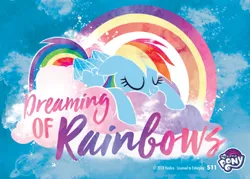 Size: 2079x1489 | Tagged: cloud, derpibooru import, enterplay, merchandise, my little pony logo, rainbow, rainbow dash, safe, sleeping, solo, text