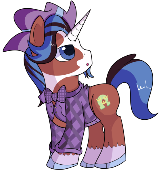 Size: 1280x1339 | Tagged: safe, artist:rainbowtashie, derpibooru import, fancypants, trouble shoes, oc, clydesdale, pony, unicorn, bowtie, classy, commissioner:bigonionbean, cute, cutie mark, earth, facial hair, fusion, goatee, handsome