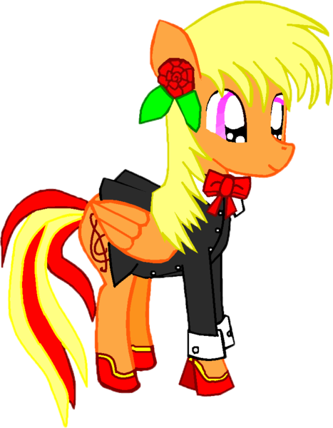 Size: 770x990 | Tagged: safe, artist:avchonline, derpibooru import, oc, oc:sean, unofficial characters only, pegasus, pony, clothes, flower, flower in hair, hoof shoes, male, pegasus oc, simple background, solo, stallion, suit, transparent background, wings