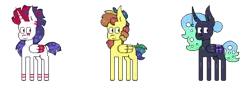 Size: 600x214 | Tagged: safe, artist:hunterthewastelander, derpibooru import, oc, unofficial characters only, alicorn, changepony, hybrid, pegasus, pony, alicorn oc, hat, horn, horn jewelry, interspecies offspring, jewelry, magical lesbian spawn, next generation, offspring, parent:applejack, parent:princess luna, parent:queen chrysalis, parent:rainbow dash, parent:tempest shadow, parent:twilight sparkle, parents:appledash, parents:chrysaluna, parents:tempestlight, pegasus oc, simple background, transparent background, wings