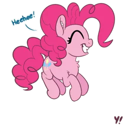 Size: 500x500 | Tagged: safe, artist:yakoshi, derpibooru import, part of a set, pinkie pie, earth pony, pony, 8 angles of pony collaboration, cute, diapinkes, eyes closed, female, mare, midair, ponk, pronking, simple background, smiling, solo, transparent background