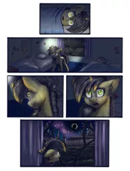 Size: 1950x2550 | Tagged: safe, artist:tillie-tmb, derpibooru import, oc, oc:tempest, pony, unicorn, comic:the amulet of shades, comic, eclipse, female, magic, mare, solar eclipse, solo