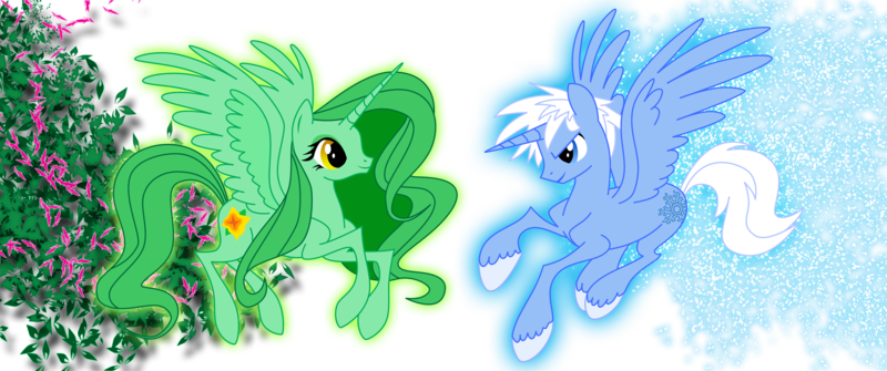 Size: 2590x1083 | Tagged: safe, artist:jazz-dafunk, derpibooru import, ponified, pony, crossover, fantasia, jack frost, rise of the guardians, spring sprite