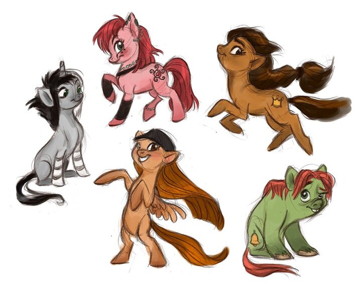 Size: 900x755 | Tagged: safe, artist:willowwaves, derpibooru import, oc, ponified, earth pony, pegasus, pony, unicorn, hunchback of notre dame, quasimodo