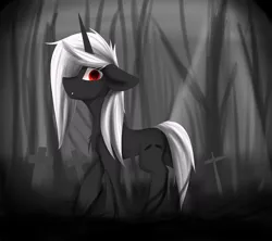 Size: 3600x3200 | Tagged: safe, artist:observerdoz, derpibooru import, oc, oc:doz, unofficial characters only, pony, unicorn, limited palette, near monochrome, solo
