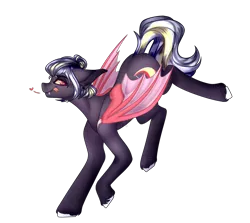 Size: 2159x1928 | Tagged: safe, artist:honeybbear, derpibooru import, oc, oc:pop rock, bat pony, pony, bat pony oc, bat wings, female, mare, simple background, solo, tongue out, transparent background, wings