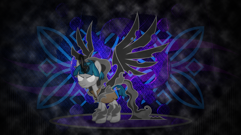 Size: 3840x2160 | Tagged: safe, artist:chrzanek97, artist:laszlvfx, derpibooru import, edit, pony of shadows, stygian, pony, unicorn, shadow play, blank eyes, corrupted, evil, glowing eyes, male, possessed, solo, wallpaper, wallpaper edit