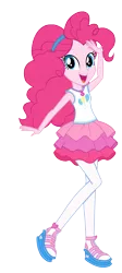 Size: 2121x4747 | Tagged: safe, artist:android95ec, derpibooru import, pinkie pie, equestria girls, equestria girls series, balloon, clothes, cute, cutie mark, diapinkes, hairband, miniskirt, open mouth, pantyhose, pose, sandals, simple background, skirt, solo, transparent background, vector