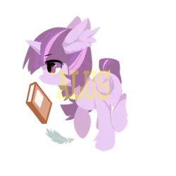 Size: 512x512 | Tagged: safe, alternate version, artist:alus, derpibooru import, twilight sparkle, twilight sparkle (alicorn), alicorn, pony, book, cute, ear fluff, feather, female, leg fluff, lineless, mare, pixiv, simple background, solo, transparent background, twiabetes, watermark