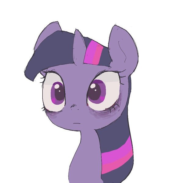 Size: 800x800 | Tagged: safe, artist:um89s, derpibooru import, twilight sparkle, pony, bags under eyes, bust, cute, female, mare, portrait, simple background, solo, twiabetes, white background