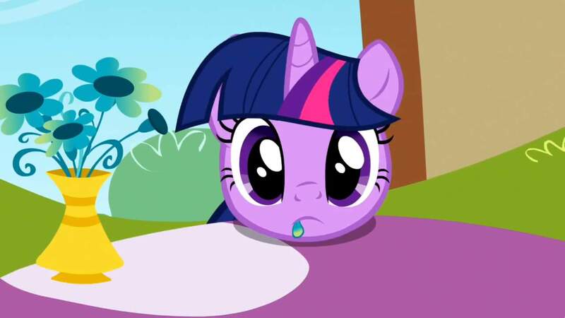 Size: 1280x720 | Tagged: safe, derpibooru import, screencap, twilight sparkle, pony, unicorn, the ticket master, eating, eating flower, female, flower, mare, ponyville, solo, staring at you, unicorn twilight, vase