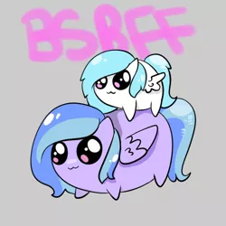 Size: 500x500 | Tagged: safe, artist:wisheslotus, derpibooru import, oc, oc:wishes, unofficial characters only, pegasus, pony, chubbie, duo, female, mare, pegasus oc, ponies riding ponies, riding, wings