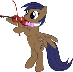 Size: 2430x2403 | Tagged: safe, artist:oceanbreezebrony, derpibooru import, oc, oc:cadenza, pegasus, pony, bipedal, female, mare, musical instrument, simple background, solo, transparent background, violin