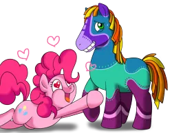 Size: 900x700 | Tagged: artist:perfectpinkwater, crossover, derpibooru import, horstachio, hudson horstachio, pinkie pie, safe, viva piñata