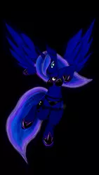 Size: 1080x1920 | Tagged: alicorn, anthro, arm hooves, armpits, artist:johanssenjr, artist:tt-n, black background, black underwear, bra, breasts, chestbreasts, clothes, derpibooru import, female, garter belt, hoof shoes, mare, panties, princess luna, simple background, socks, solo, solo female, stockings, suggestive, thigh highs, trace, underwear, unguligrade anthro