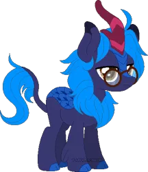 Size: 377x436 | Tagged: safe, artist:space-higanbana, derpibooru import, oc, oc:azure splash, unofficial characters only, kirin, base used, glasses, image, male, png, simple background, solo, transparent background