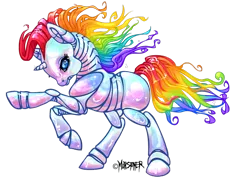 Size: 1024x725 | Tagged: safe, artist:monstoner, derpibooru import, ponified, pony, robot unicorn attack