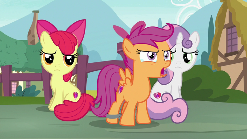 Safe Derpibooru Import Screencap Apple Bloom Scootaloo Sweetie Belle Pony The