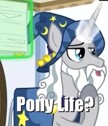 Size: 571x668 | Tagged: safe, derpibooru import, edit, edited screencap, screencap, star swirl the bearded, pony, unicorn, friendship university, caption, cropped, image macro, meme, solo, text