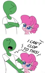 Size: 1250x1987 | Tagged: suggestive, artist:chopsticks, derpibooru import, pinkie pie, oc, oc:anon, earth pony, human, pony, my little pony: pony life, comic, complaining, dialogue, drama, female, funny, i can't clop to this, male, pony life drama, text, truth, yelling