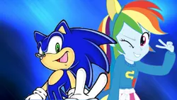 Size: 1920x1080 | Tagged: safe, artist:brandonale, derpibooru import, rainbow dash, equestria girls, copy and paste, crossover, sonic the hedgehog, sonic the hedgehog (series)