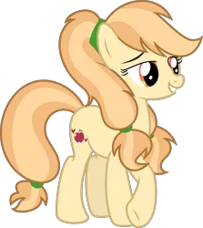 Size: 6335x7106 | Tagged: safe, artist:cloudyglow, artist:digimonlover101, derpibooru import, oc, oc:southern belle, earth pony, pony, absurd resolution, base used, crossed hooves, cutie mark, female, next generation, offspring, parent:applejack, parent:rockhoof, parents:rockjack, simple background, smiling, solo, transparent background