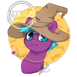 Size: 474x474 | Tagged: safe, artist:thanhvy15599, derpibooru import, oc, oc:starfly, unofficial characters only, pegasus, pony, blue eyes, blue hair, bust, commission, hat, jewelry, necklace, pegasus oc, purple, wings, witch, witch hat, ych result, your character here