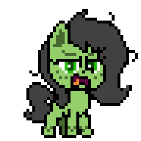 Size: 288x288 | Tagged: safe, artist:bitassembly, derpibooru import, oc, oc:anonfilly, unofficial characters only, pony, my little pony: pony life, chibi, disgusted, female, filly, freckles, pixel art, simple background, solo, sprite, transparent background