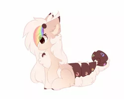 Size: 1600x1291 | Tagged: safe, artist:little-sketches, derpibooru import, oc, original species, pony, suisei pony, chest fluff, ear fluff, female, hair over eyes, simple background, solo, white background