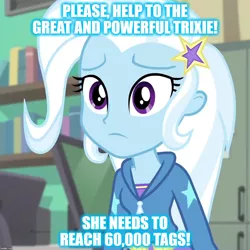Size: 1080x1080 | Tagged: safe, derpibooru import, edit, edited screencap, screencap, trixie, human, derpibooru, equestria girls, equestria girls series, forgotten friendship, arm, blue, book, bookshelf, bust, cabinet, caption, cheeks, chest, chin, clothes, collar, computer, cropped, cupboard, cute, desperation, diatrixes, ear, exclamation point, eyebrows, eyelashes, female, forehead, frown, grammar error, gray, great, great and powerful, green, hair, hairclip, hairpin, handle, help, hoodie, image macro, imgflip, important, jacket, meme, meta, monitor, mouth, neck, need tagging help, nose, number, polite, powerful, printer, purple, red, refrigerator, sad, shelf, shirt, solo, stars, sweatshirt, tags, text, trixie yells at everything, undershirt, wall, watermark, white, wide eyes, yellow, zipper