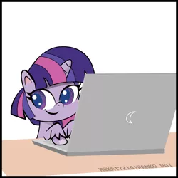 Size: 2000x2000 | Tagged: safe, artist:mrkat7214, derpibooru import, twilight sparkle, twilight sparkle (alicorn), alicorn, pony, comic:twilight vs. computer, my little pony: pony life, computer, laptop computer, pony life accurate, show accurate, simple background, solo, white background