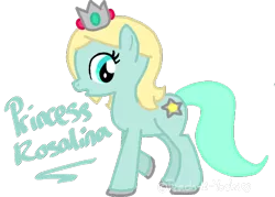 Size: 600x430 | Tagged: safe, artist:peach-x-yoshi, derpibooru import, ponified, pony, crossover, crown, jewelry, princess rosalina, regalia, rosalina, solo, super mario bros.