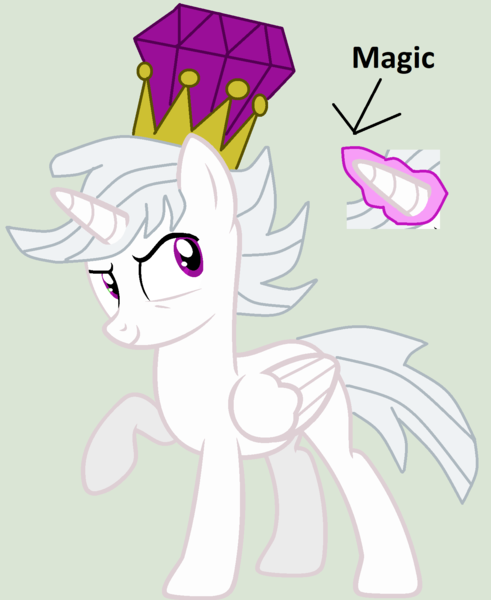 Size: 1416x1732 | Tagged: safe, artist:pegasski, artist:twidashfan1234, derpibooru import, ponified, alicorn, pony, alicornified, base used, crossover, crown, glowing horn, horn, jewelry, king boo, luigi's mansion, nintendo, race swap, regalia, super mario bros.