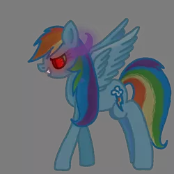 Size: 768x768 | Tagged: safe, artist:rainbow dash is best pony, derpibooru import, rainbow dash, pegasus, pony, corrupted, corrupted rainbow dash, evil, simple background, sombra eyes, spread wings, transparent background, wings