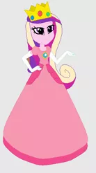 Size: 343x620 | Tagged: safe, artist:selenaede, artist:thewalrusclown, derpibooru import, princess cadance, equestria girls, barely eqg related, base used, clothes, cosplay, costume, crossover, crown, dean cadance, dress, gloves, gown, jewelry, nintendo, princess peach, regalia, super mario bros.