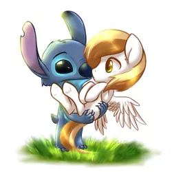 Size: 1200x1200 | Tagged: artist:hellaoggi, crossover, derpibooru import, oc, oc:coffee cream, pegasus, safe, stitch