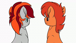 Size: 600x338 | Tagged: safe, artist:witchtaunter, derpibooru import, edit, oc, oc:ginger, oc:synth wave, pony, unicorn, animated, cute, frame by frame, gay, gif, kissing, looking at each other, male, simple background, stallion, surprise kiss, white background