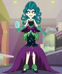 Size: 860x1028 | Tagged: safe, derpibooru import, screencap, juniper montage, equestria girls, mirror magic, spoiler:eqg specials, cropped, female, juniper monstar, mirror, solo