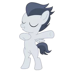 Size: 8000x8000 | Tagged: safe, artist:optimusv42, derpibooru import, rumble, pegasus, pony, bipedal, chest pounding, colt, eyes closed, foal, male, simple background, solo, transparent background, vector