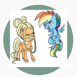 Size: 2048x2048 | Tagged: safe, artist:laya-21, derpibooru import, applejack, rainbow dash, earth pony, pegasus, pony, my little pony: pony life, appledash, female, lesbian, shipping