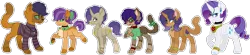 Size: 2553x563 | Tagged: artist:king-justin, capper dapperpaws, capperity, derpibooru import, family, female, hybrid, interspecies offspring, male, my little pony: the movie, offspring, parent:capper, parent:rarity, parents:capperity, rarity, safe, shipping, simple background, straight, transparent background