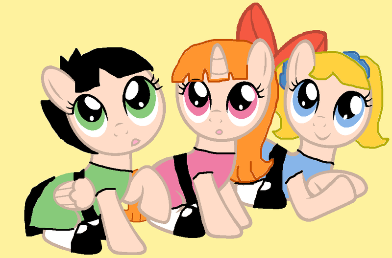 Size: 1034x682 | Tagged: safe, artist:equine-bases, artist:twidashfan1234, derpibooru import, ponified, earth pony, pegasus, pony, unicorn, base used, blossom (powerpuff girls), bow, bubbles (powerpuff girls), buttercup (powerpuff girls), cartoon network, clothes, crossover, cute, dress, hair bow, leggings, pigtails, powerpuff girls 2016, shoes, sitting, the powerpuff girls