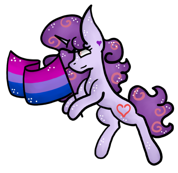 Size: 800x778 | Tagged: safe, artist:hunterthewastelander, derpibooru import, oc, oc:affinity heart, unofficial characters only, crystal pony, pony, unicorn, bisexual pride flag, commission, female, flag, horn, mare, pride, pride flag, simple background, solo, transparent background, unicorn oc, ych result