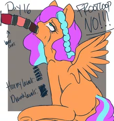 Size: 2900x3100 | Tagged: suggestive, artist:floralshitpost, derpibooru import, oc, oc:frootloop, unofficial characters only, pegasus, pony, alcohol, beer, choking, crying, desperation, dock, drinking, drunk, eyes rolling back, no clop november, no nut november, pegasus oc, simple background, solo, spread wings, tears of pleasure, teary eyes, text, throat bulge, wingboner, wings