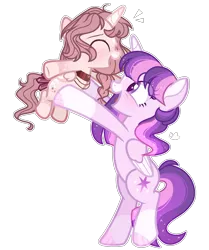 Size: 1280x1528 | Tagged: safe, artist:jisootheartist, derpibooru import, twilight sparkle, twilight sparkle (alicorn), oc, oc:sakura evelyn, alicorn, pony, adopted offspring, alicorn oc, alternate design, base used, bipedal, female, filly, horn, mare, mother and child, mother and daughter, simple background, transparent background, wings