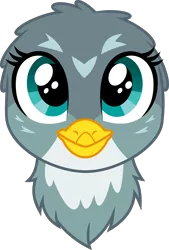 Size: 1500x2215 | Tagged: safe, artist:dailevy, artist:parclytaxel, derpibooru import, gabby, gryphon, bust, colored, cute, female, gabbybetes, head only, looking at you, simple background, solo, .svg available, transparent background, vector