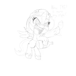 Size: 1920x1920 | Tagged: artist needed, safe, derpibooru import, oc, oc:nyx, unofficial characters only, alicorn, pony, my little pony: pony life, alicorn oc, clothes, glass, glasses, headband, horn, monochrome, out of character, solo, traditional art, vest, wine glass, wings